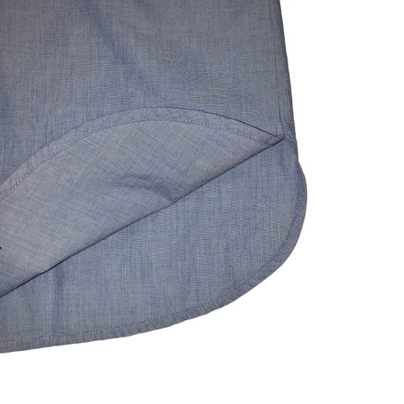 CAbi Blue Oxford Shirt Size Small Button Up Pintuck Pleated Tailored Career Work - Picture 6 of 13